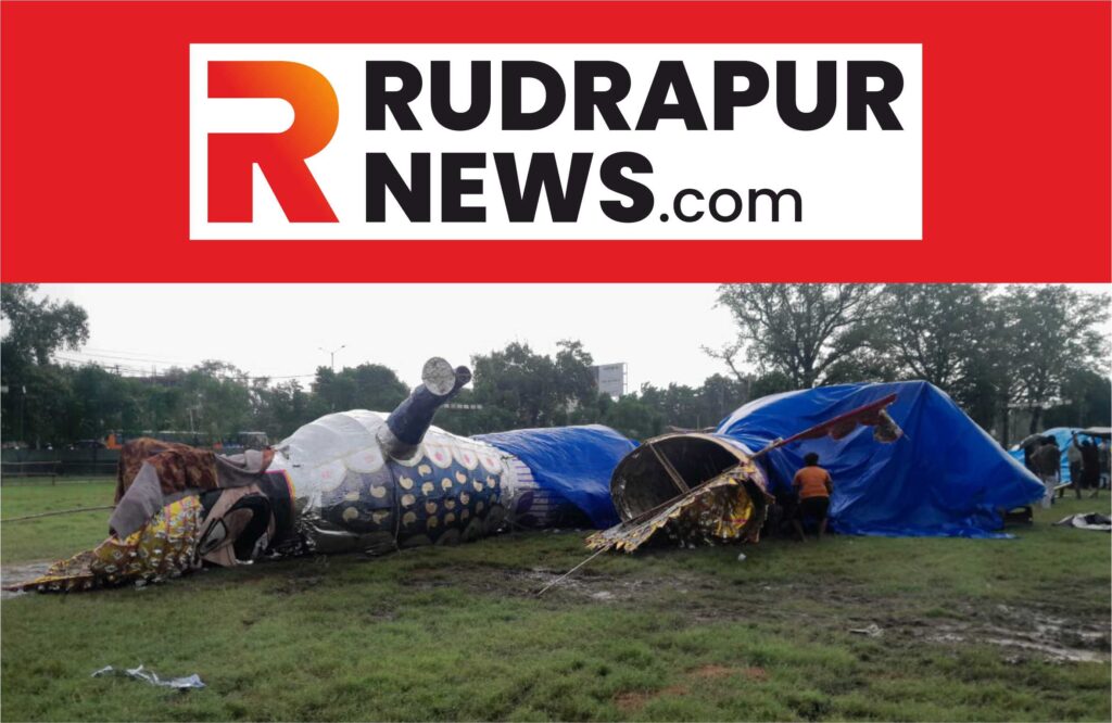 तेज हवा में गिरा मेघनाद का पुतला, रावण और कुंभकर्ण को सुरक्षित किया गया